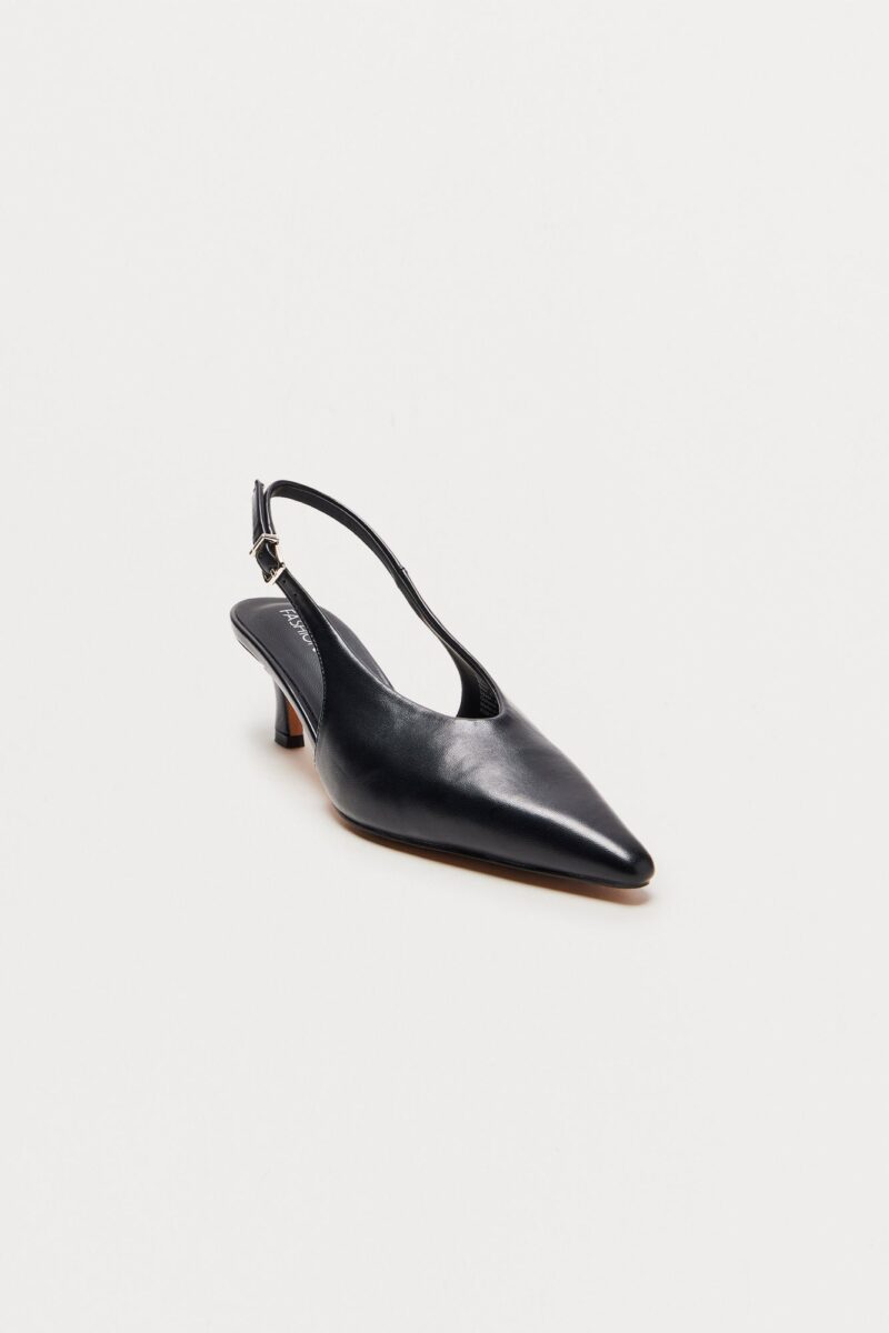 Zapatos de Tacón Bajo y Punta Fina con Correa Trasera - Blanco - Image 3