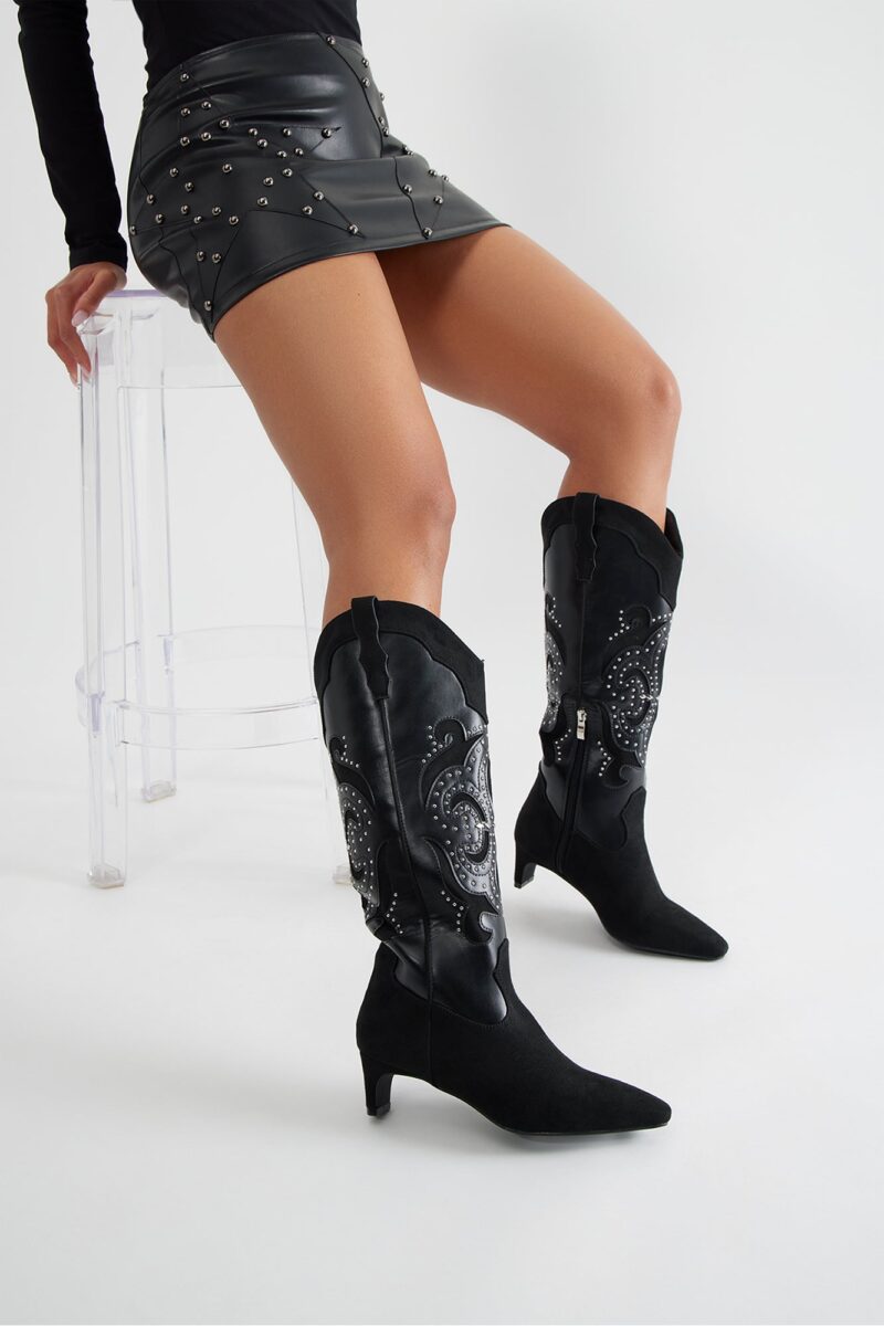 Botas Vaqueras Altas con Detalles de Tachas - Image 8