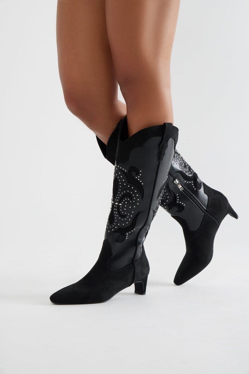 Botas Vaqueras Altas con Detalles de Tachas - Image 6