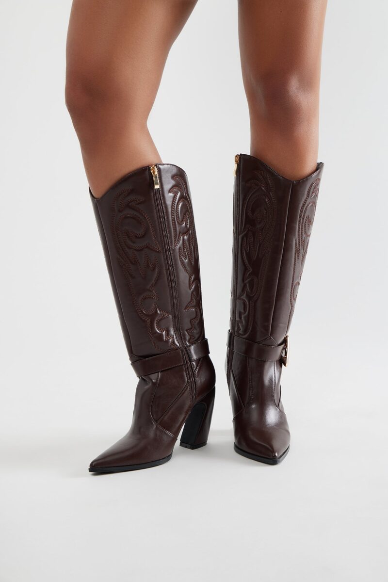 Botas de Vaquero Altas con Tacón y Detalles Metálicos - Image 8