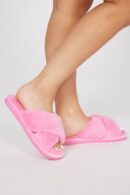 Pantuflas Cómodas de Diseño Cruzado y Punta Redonda