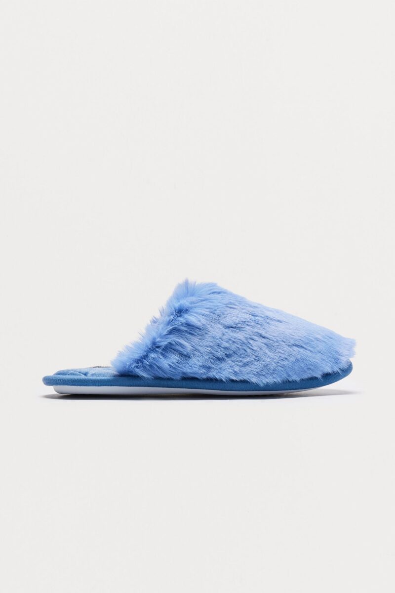 Pantuflas Cerradas de Pelo Sintético - Gris - Image 2