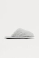 Pantuflas Cerradas de Pelo Sintético - Gris