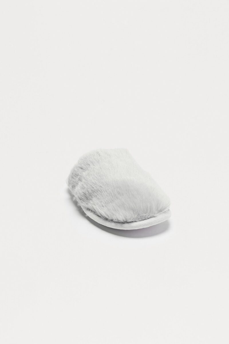 Pantuflas Cerradas de Pelo Sintético - Gris - Image 6