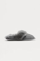 Pantuflas con Borde de Piel Sintética - Marrón