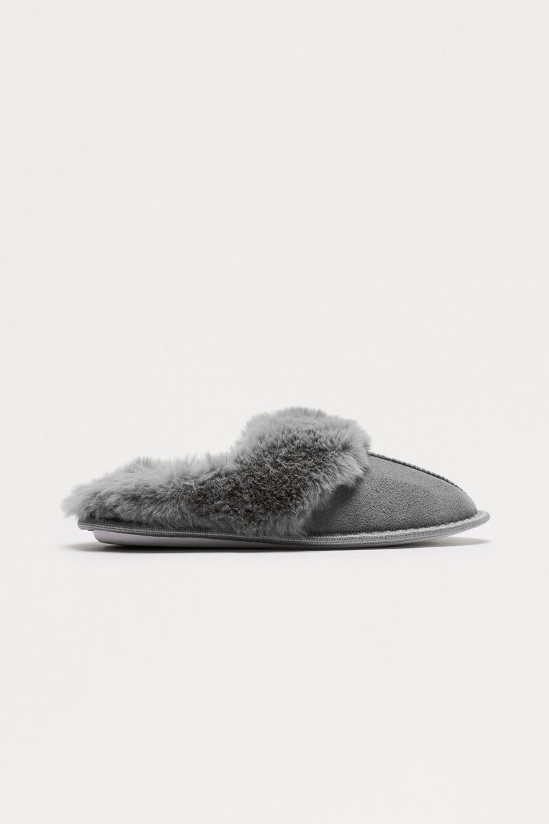 Pantuflas con Borde de Piel Sintética - Marrón - Image 12