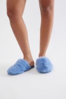 Pantuflas Cerradas de Pelo Sintético - Gris
