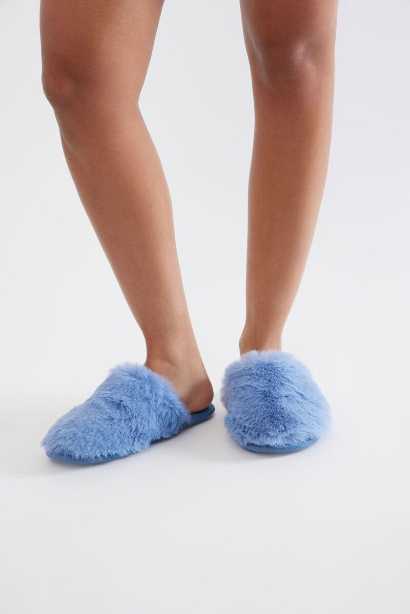 Pantuflas Cerradas de Pelo Sintético - Gris - Image 4