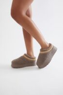 Botines Sherpa de Piel con Plataforma Baja