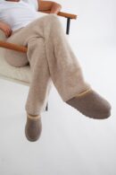 Botines Sherpa de Piel con Plataforma Baja