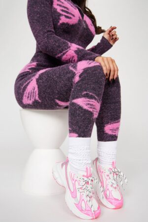 Zapatillas Deportivas con Suela Gruesa en Rosa Intenso