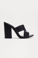 Mules con Tacón de 9 cm en Color Negro