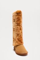 Botas Altas Imitación Piel de Coco - Castaño