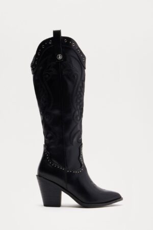 Botas Vaqueras con Tachuelas y Tacón Alto