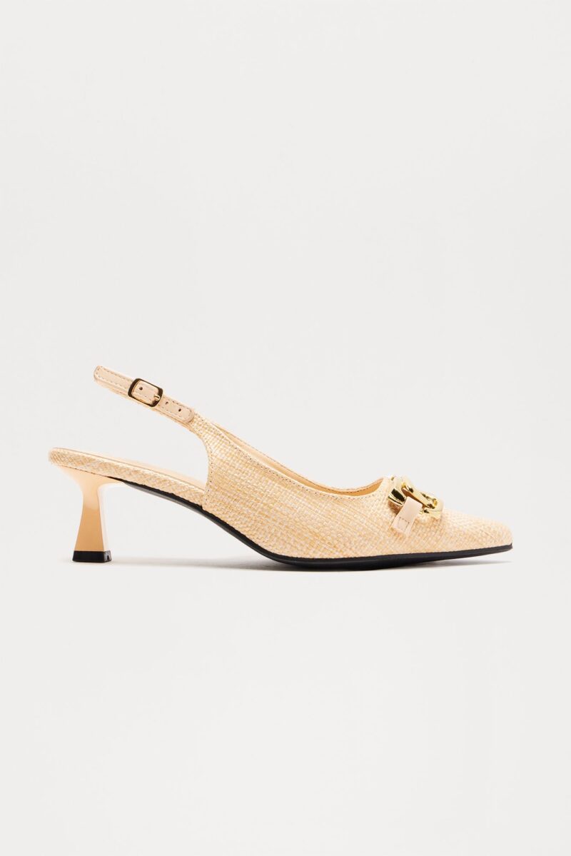 Zapatos de Tacón Bajo Estilo Slingback con Detalle Metálico - Image 2