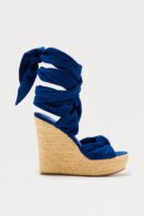 Sandalias de Cuña con Envoltura - Azul Marino