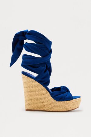Sandalias de Cuña con Envoltura - Azul Marino