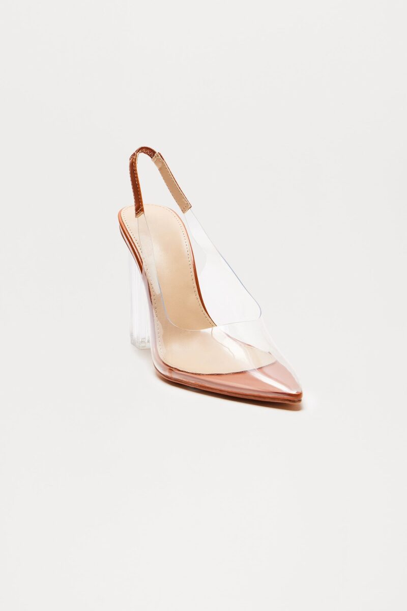 Zapatos de Tacón Slingback en PVC - Beige - Image 5