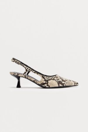 Zapatos de Tacón Bajo y Punta Fina - Beige