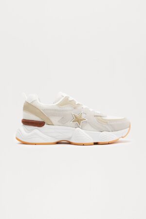 Zapatillas Deportivas Beige con Plataforma y Detalles de Estrella