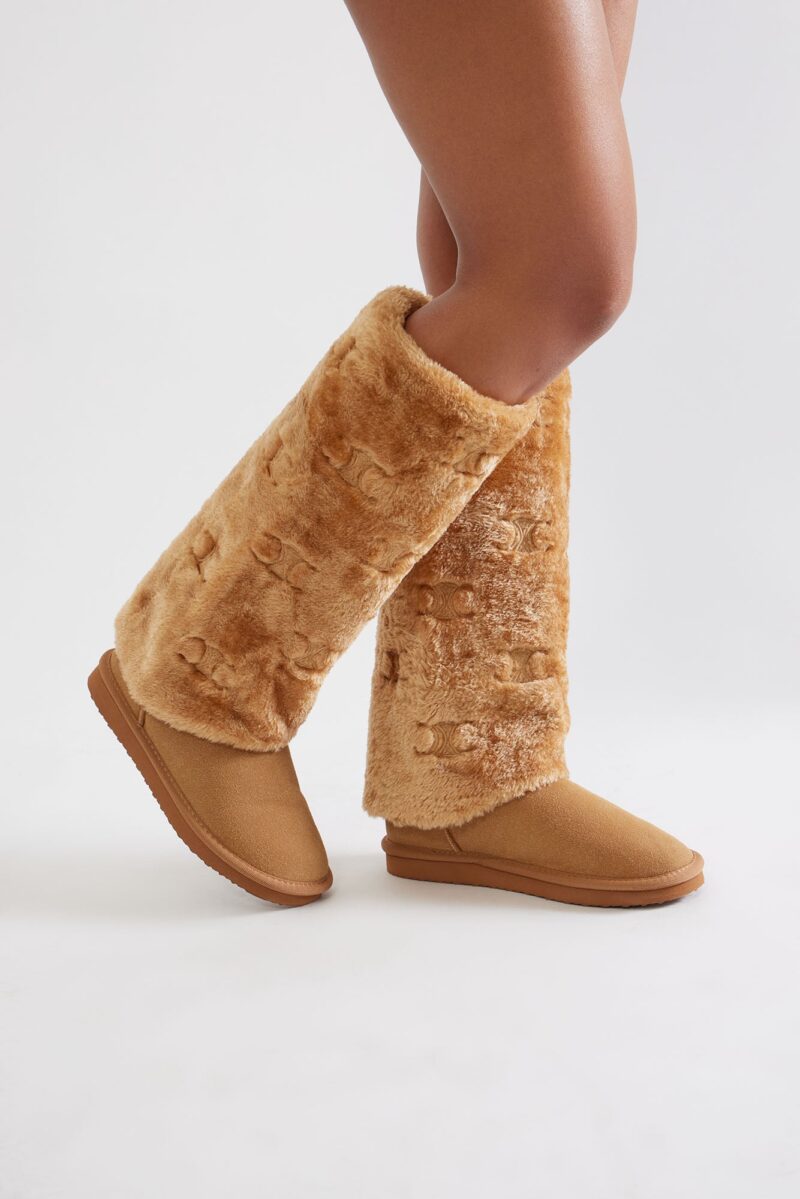 Botas Altas Imitación Piel de Coco - Castaño - Image 4
