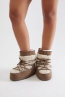 Botas Planas de Piel Sintética con Punta Redonda