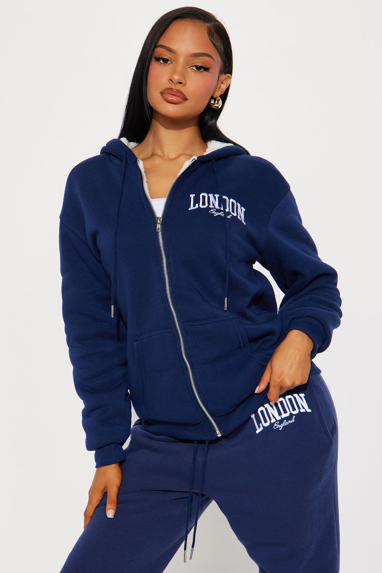 Conjunto Jogger Sherpa con Cierre y Cintura Elástica