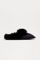 Pantuflas de Pelo Sintético con Punta Cerrada