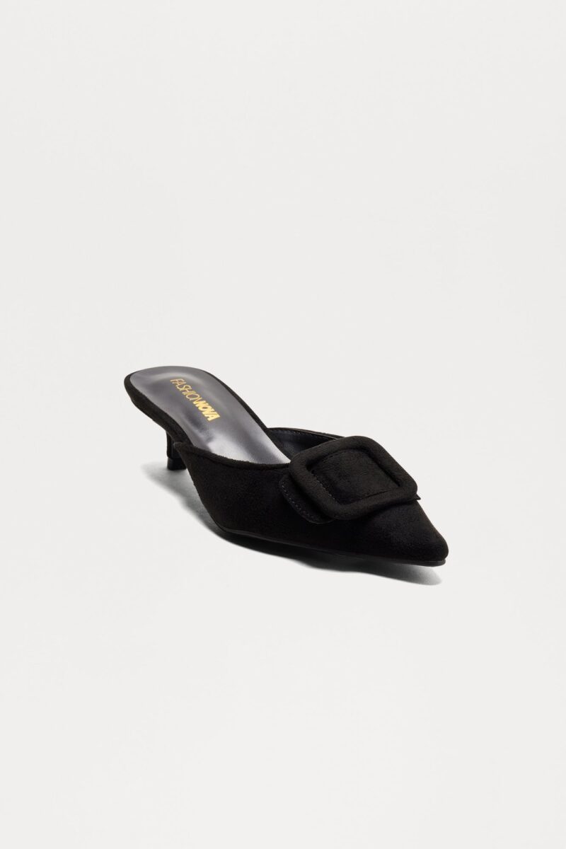 Zapatos de Tacón Bajo Estilo Gatito con Hebilla