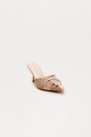 Zapatos de Tacón Estampados con Detalle Metálico