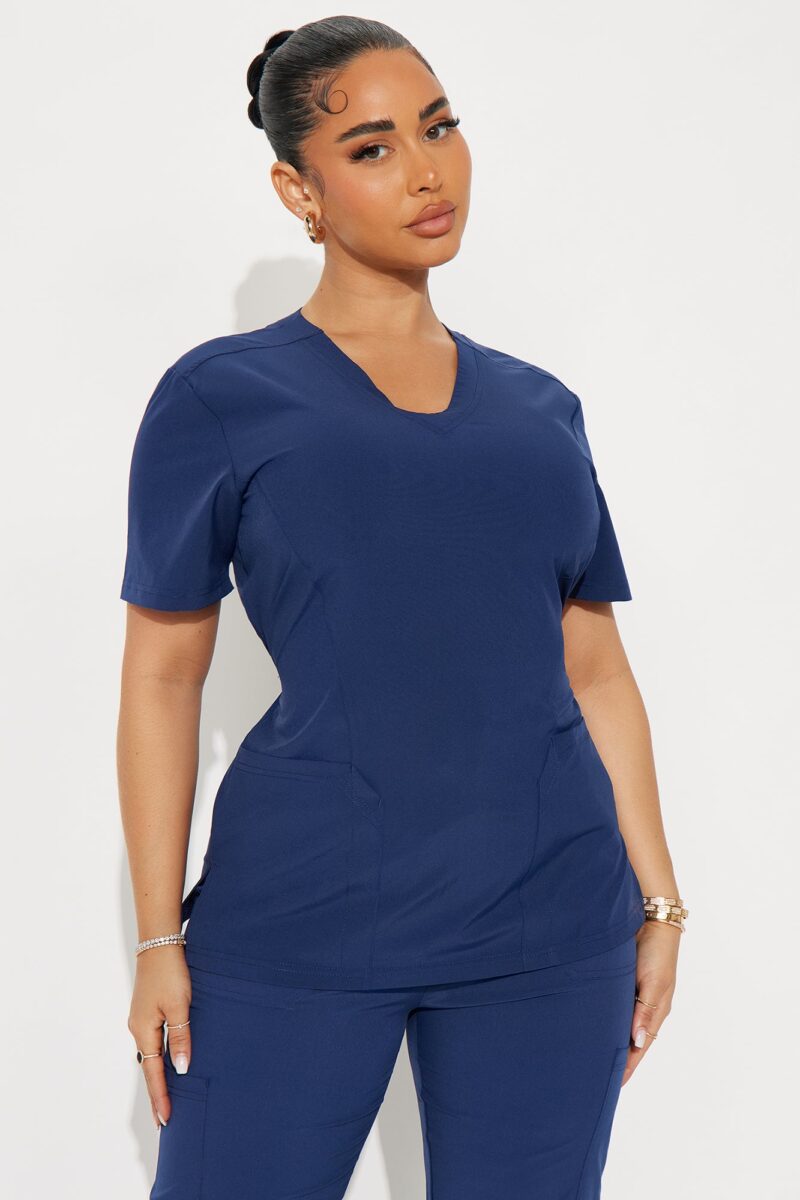 Conjunto de Uniforme Médico Ajustable con Elástico - Azul Marino - Image 8