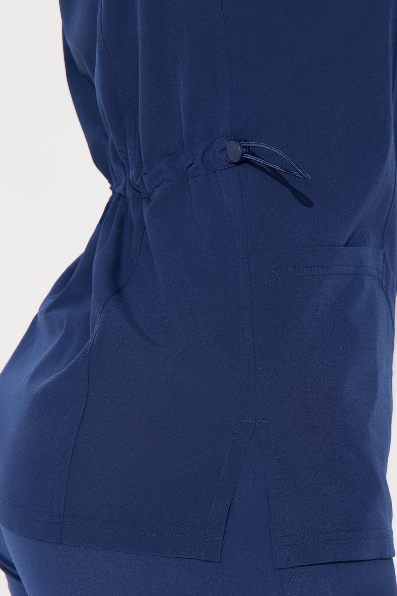 Conjunto de Uniforme Médico Ajustable con Elástico - Azul Marino - Image 10