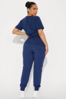 Conjunto de Uniforme Médico Ajustable con Elástico - Azul Marino