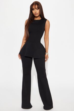 Conjunto Pantalón Peplum Ava y Top Cuello Alto