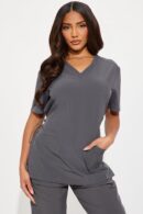 Conjunto de Uniforme Médico Ajustable con Elástico - Azul Marino