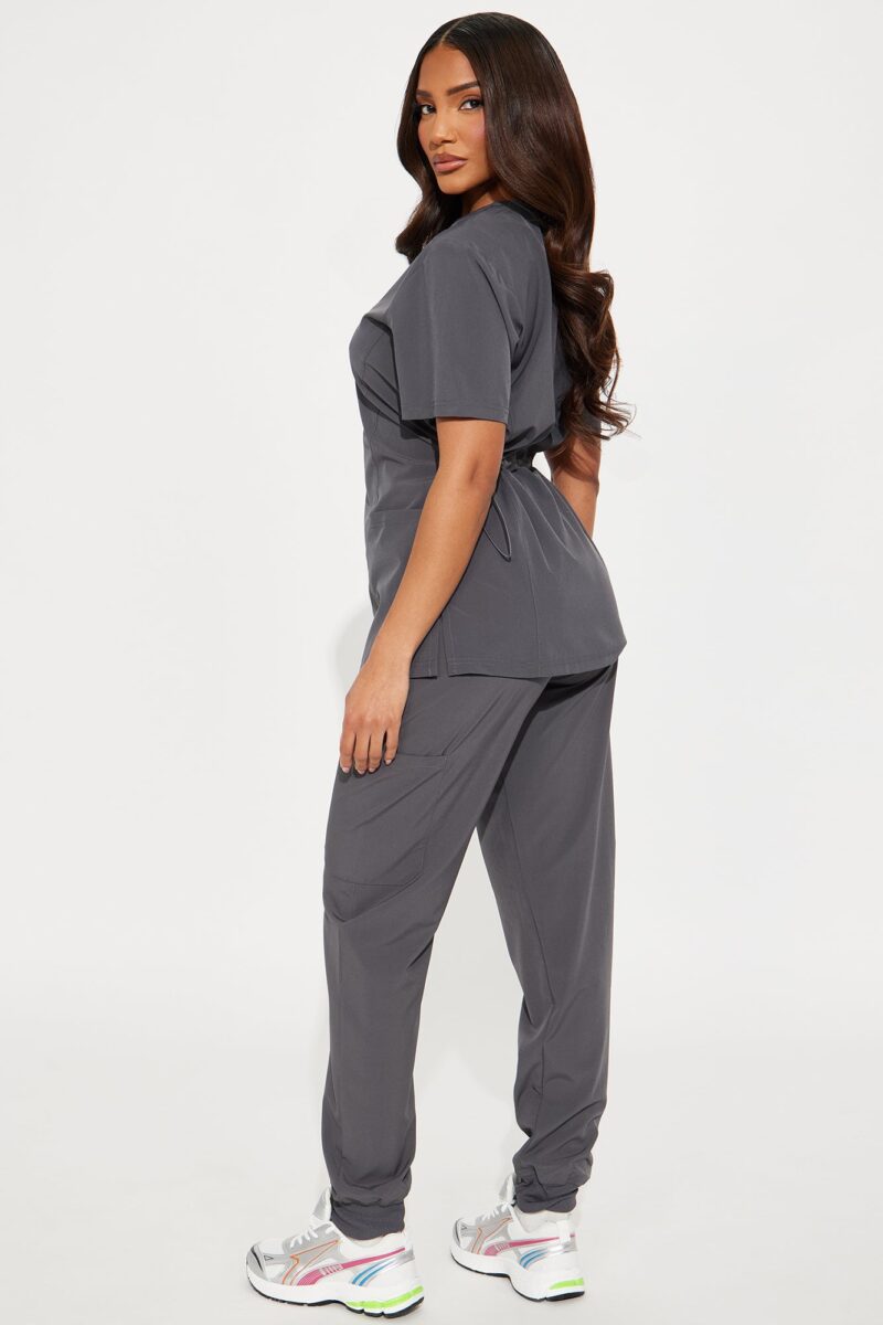 Conjunto de Uniforme Médico Ajustable con Elástico - Azul Marino - Image 3