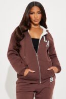 Conjunto Jogger Sherpa de Cierre y Cintura Elástica