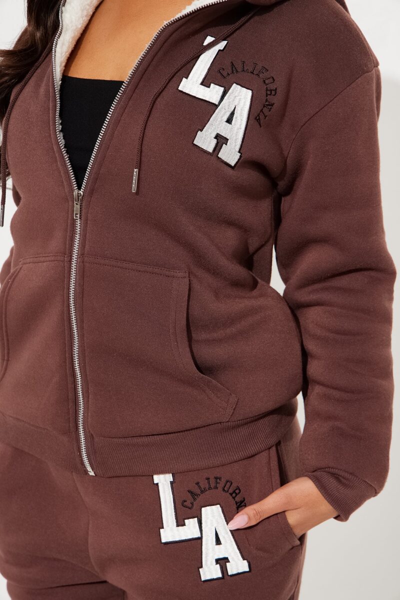 Conjunto Jogger Sherpa de Cierre y Cintura Elástica - Image 4