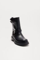 Botines Callum con Hebilla y Tacón Bajo - Negro