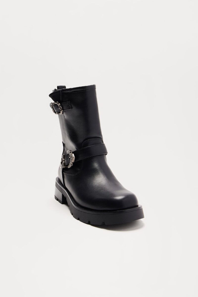 Botines Callum con Hebilla y Tacón Bajo - Negro - Image 3
