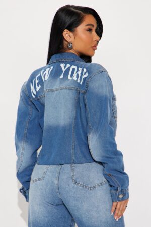Chaqueta Vaquera Estilo Trucker con Estampado 'New York'
