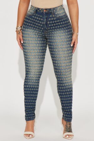 Jeans Ajustados Desgastados con Tiro Alto Vintage