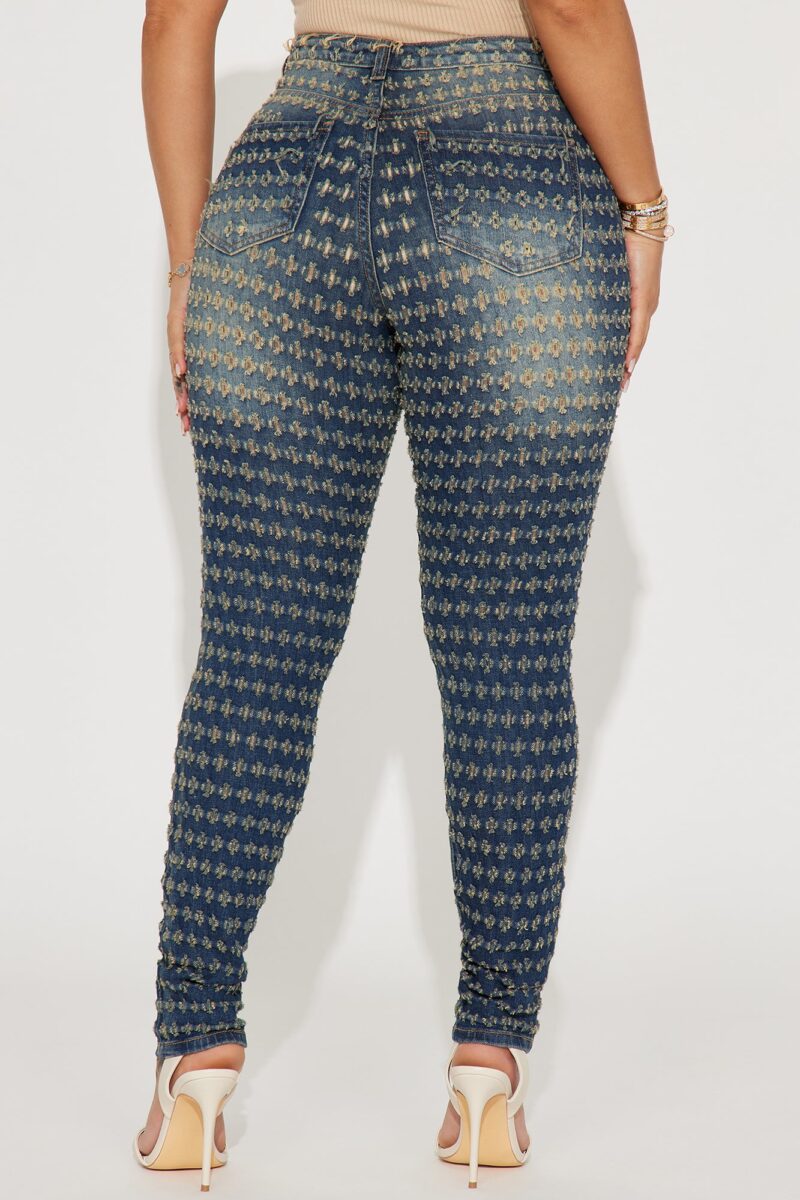 Jeans Ajustados Desgastados con Tiro Alto Vintage - Image 4
