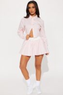 Conjunto de Falda-Pantalón y Camisa con Botones Frontales