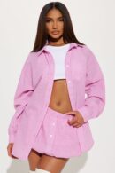 Conjunto de Falda Burbuja y Camisa en Rosa
