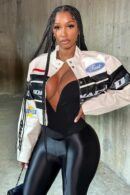 Chaqueta Corta Estilo Bomber con Múltiples Parches