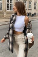 Camisa de Abrigo a Cuadros Oversize