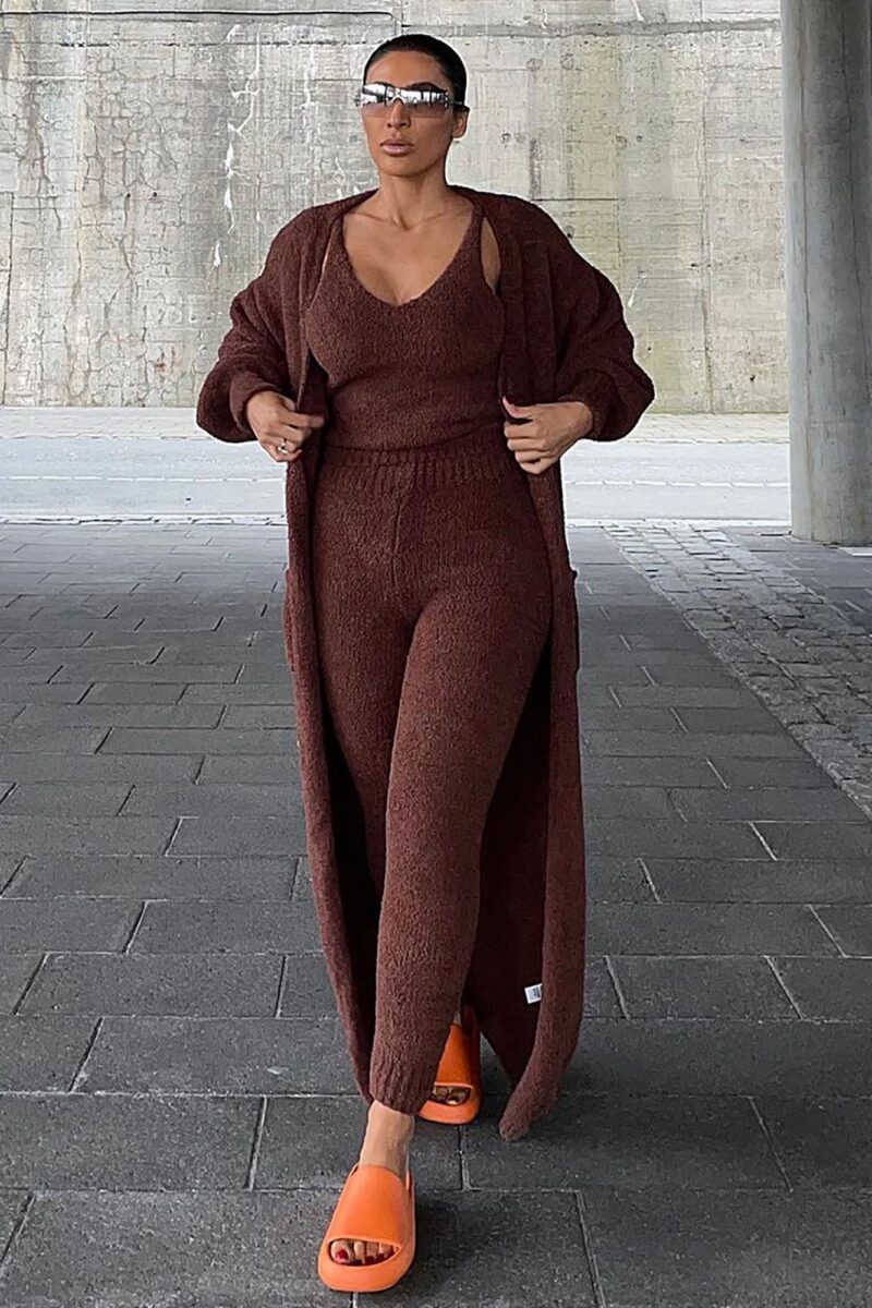 Conjunto Cómodo de 3 Piezas con Leggings - Negro - Image 10
