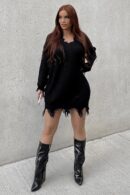 Botas Altas hasta la Rodilla con Detalles Dorados y Tacón Grueso